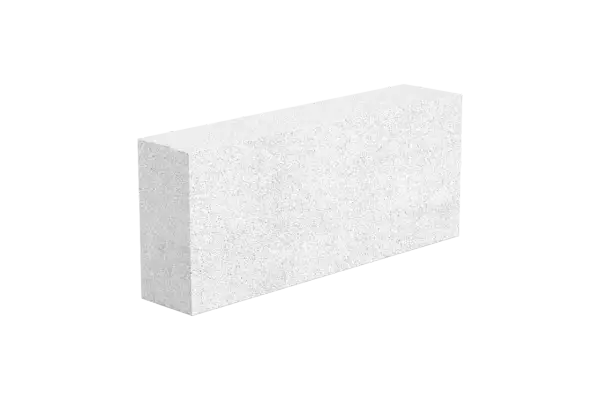 Biały, porowaty blok z betonu komórkowego Solbet, gotowy do budowy domu.