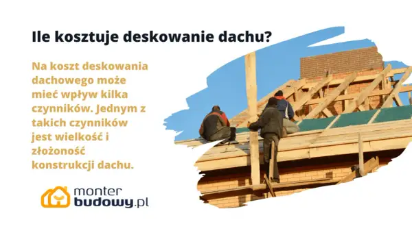 Budowa dachu z drewnianą konstrukcją i pracownicy na dachu.
